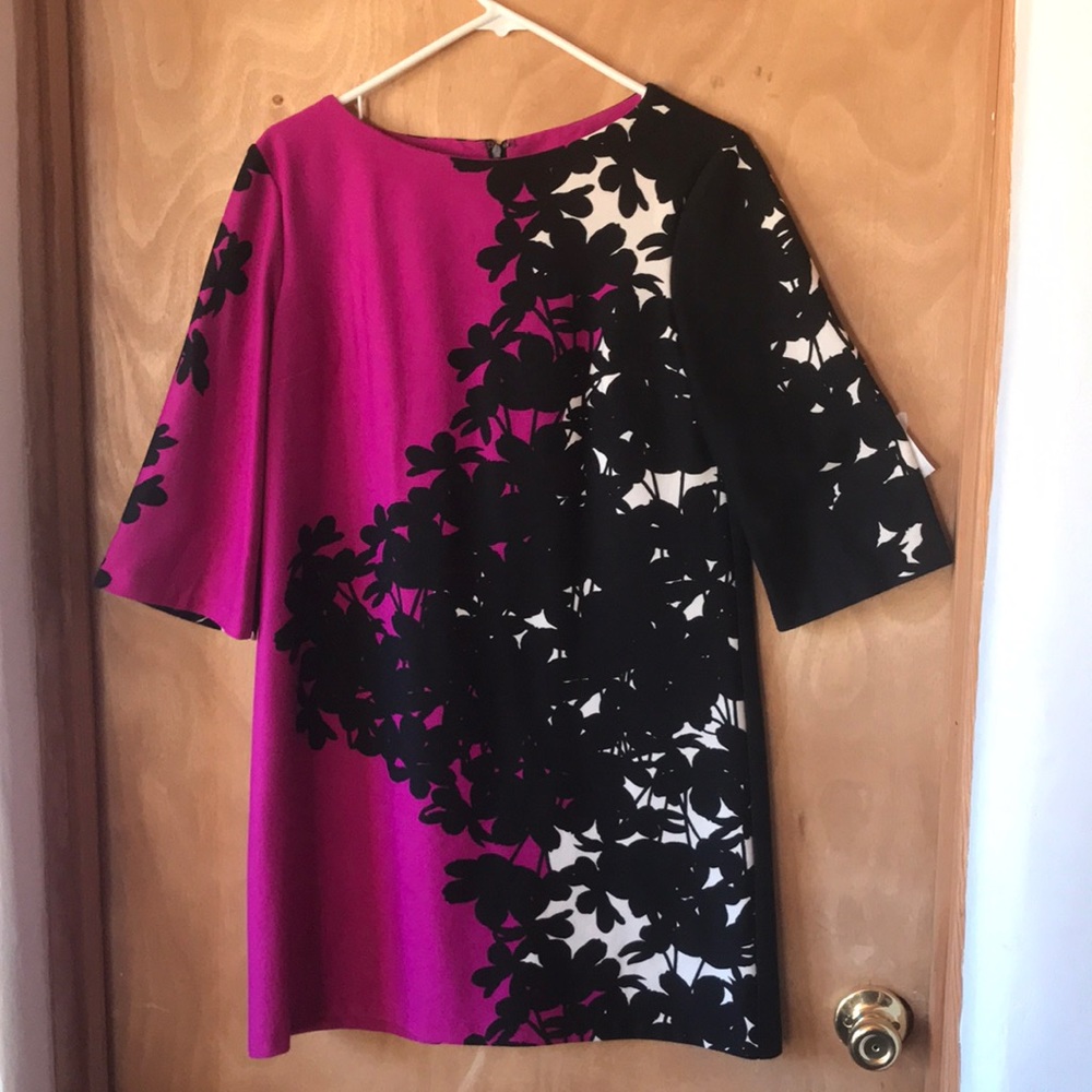 Donna Morgan magenta flower shadows shift, size 12p